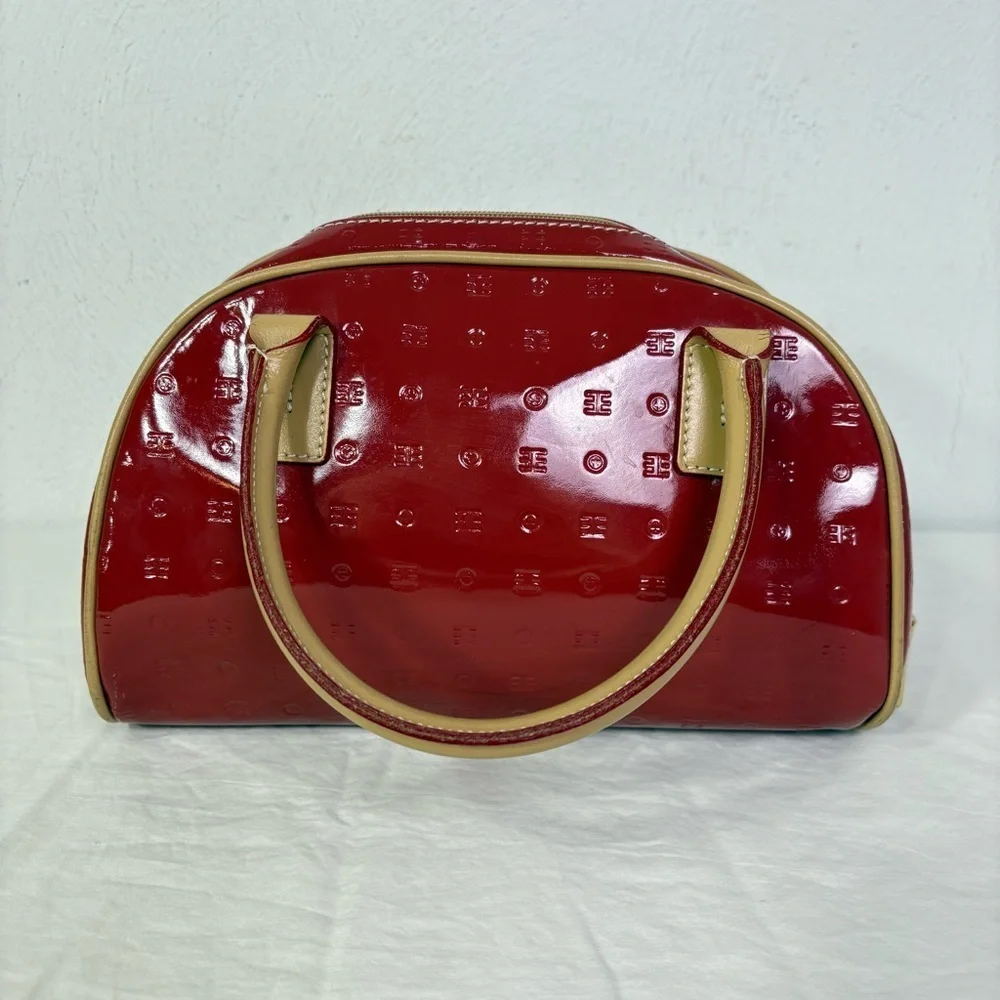 ARCADIA Patent Leather Dome Top Handle Satchel Bag Purse - Picture 5 of 16